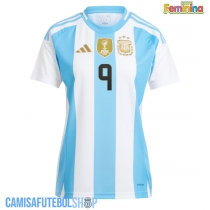 Camisa de time de futebol Argentina Julian Alvarez #9 Replicas 1º Equipamento Feminina Copa America 2024 Manga Curta